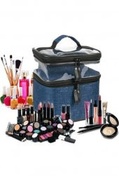 Makyaj Çantası Makyaj Bavulu Şeffaf Çanta Profesyonel Seyahat Seti Yeni Nesil - 3