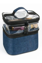 Makyaj Çantası Makyaj Bavulu Şeffaf Çanta Profesyonel Seyahat Seti Yeni Nesil - 2