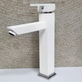 Venita Kare Aç Kapa Çanak Tipi Uzun Lavabo Bataryası Beyaz - 1