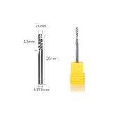 Gravür Tek Kenarlı Freze Bıçağı Spiral Akrilik Kesme 3.175x12mm thumbnail 1