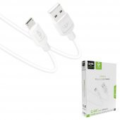 Linktech K448 Strong Micro USB Data/Şarj Kablosu 1mt 2.4A Beyaz - 3