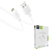 Linktech K449 USB-A  to Lightning Şarj Kablosu 1mt 2.4A Beyaz - 3