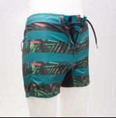 Yüzme, Sörf Şortu Çocuk Filesiz Dar Kalıplı Boardshort  Meridyendukkan Olaıan Mavi,Yeşil Palmiye Desenli thumbnail 2