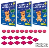 Y.Z. 3-6 Yaş İlkokula Hazırlık Seti (Toplama Çıkarma İşlem Becerisi, Geometrik Şekiller, Ritmik Sayma, Problem Çözme, Düşünme Becerileri) - 1
