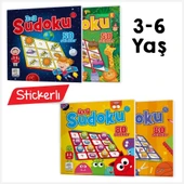 3-6 Yaş Stickerlı Sudoku Seti (Dikkat ve Zeka Geliştiren Bulmacalar Serisi, 260 Adet Çıkartma) - 1