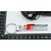 DK Audi S4 Logo Çift Yön Krom Metal Stil Anahtarlık - 5