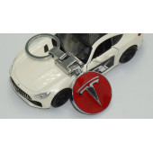 Tesla Logo Model 3 S X Y Kırmızı Metal Çift Yön Anahtarlık - 4