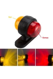 OTO MOTTO Mini Takoz Lamba Tek Ledli Sarı-Kırmızı 12v-24v 1 Adet - 1