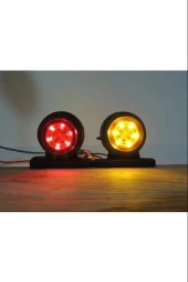 OTO MOTTO Mini Takoz Lamba Tek Ledli Sarı-Kırmızı 12v-24v 1 Adet - 2