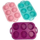6 Bölmeli Silikon Muffin Kek Kalıbı - 3