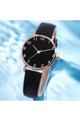 Kadın Kol Saati Bileklik Lüks Moda Şık Trend Set Saat Siyah Rose Gold - 4