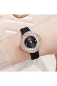 Kadın Kol Saati Lüks Moda Şık Trend Saat Siyah Rose Gold thumbnail 1