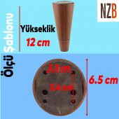 Lüks Mobilya Kanepe Sehpa TV Ünitesi Koltuk Ayağı 12 cm Kahverengi Oval Baza Ayak - 2