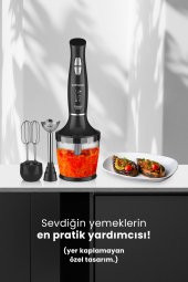 GoldMaster Fastmix Siyah Sessiz Hız Ayarlı 3 In 1 Doğrama Karıştırma Blender Seti - 2