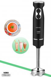 Goldmaster Vero Siyah 4 Bıçaklı Paslanmaz Çelik Turbo Hız Ayarlı El Blender - 1