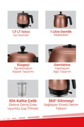 Evia Ladem Gold Geniş Kapasiteli Paslanmaz Çelik Çay Makinesi Ve Su Isıtıcısı - 4