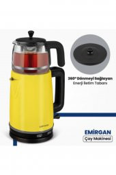 GoldMaster Emirgan Sarı Cam Demlikli Paslanmaz Çelik Çay Makinesi Ve Su Isıtıcısı - 2