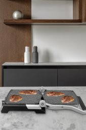 GoldMaster Gralux Siyah Paslanmaz Çelik Granit Çıkarılabilir Plakalı Tost Ve Izgara Makinesi - 2