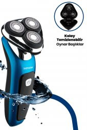 GoldMaster Centilmen Esnek Oynar Başlıklı Led Ekranlı IPX6 Islak Kuru Su GoldMaster Geçirmez Tıraş Makinesi - 3