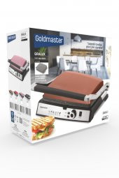 GoldMaster Gralux Siyah Paslanmaz Çelik Granit Çıkarılabilir Plakalı Tost Ve Izgara Makinesi - 5