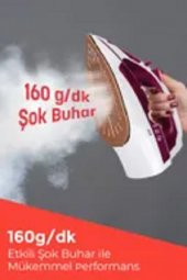 Evia Jett Seramik Tabanlı 160 Gr Etkili Şok Buharlı Ütü Siyah Mor - 4