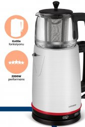 GoldMaster Emirgan Inox Geniş Hazneli Paslanmaz Çelik Çay Makinesi Ve Su Isıtıcısı - 2