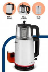 GoldMaster Emirgan Inox Geniş Hazneli Paslanmaz Çelik Çay Makinesi Ve Su Isıtıcısı - 4