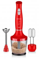Goldmaster Fastmix Kırmızı Sessiz Hız Ayarlı 3 In 1 Doğrama Karıştırma Blender Seti - 3