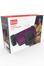 Evia Damak Mor Çıkarılabilir Plakalı Kademe ve Isı Ayarlı Tost Ve Izgara Makinesi - 7