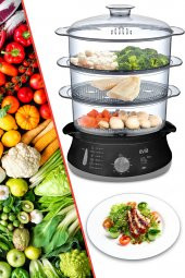 Evia 60 Dakika Zaman Ayarlı 10 Litre Bpa Içermeyen Buharlı Pişirici thumbnail 5