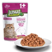 Jungle Pouch Biftekli Kısır Kedi Konserve 100 gr thumbnail 3