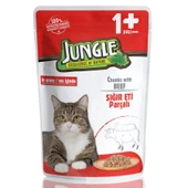 Jungle Pouch Biftekli Kedi Konserve 100 gr thumbnail 1