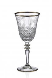 Kcd Antik Platin Kesme El Dekor Yaldızlı Desenli Cam 6 Adet Ayaklı Bardak Kadeh thumbnail 2