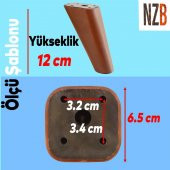 Lüks Mobilya Kanepe Sehpa TV Ünitesi Koltuk Ayağı 12 cm Kahverengi Oval Baza Ayak - 2