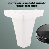 Lüks Mobilya Kanepe Sehpa TV Ünitesi Koltuk Ayağı 14 cm Beyaz Baza Ayak thumbnail 3