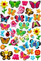 Sticker Kabartmalı A4 boyutunda Stiker Defter, planlayıcı etiket, -(Lim210) - Bahar Çiçekler - 1