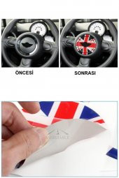 Mini Cooper Countryman 3d Ingiliz Bayrak Araba Direksiyon Amblem Yapışkanı - 2