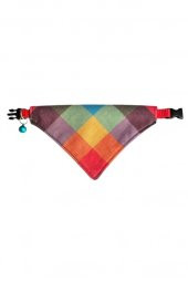 Cocopet Kare Desenli Ayarlanabilir Fular Bandana Kedi Tasması - 1