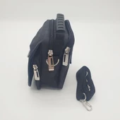 Yatay Fermuarlı Kapaklı Mini Boy Erkek El Çantası - 8