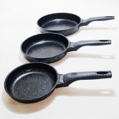 Bakalit Sap Döküm Granit Kaplama Yanmaz Yapışmaz Kalın Tava Seti - 2