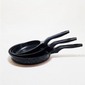 Bakalit Sap Döküm Granit Kaplama Yanmaz Yapışmaz Kalın Tava Seti - 4