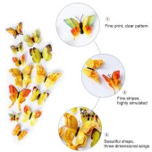 3D PVC Manyetik Kelebek 12 li Duvar Süsleme Dekorasyon Model L1 - 2