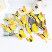 3D PVC Manyetik Kelebek 12 li Duvar Süsleme Dekorasyon Model H3 - 7