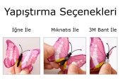 3D PVC Manyetik Kelebek 12 li Duvar Süsleme Dekorasyon Model L1 - 9