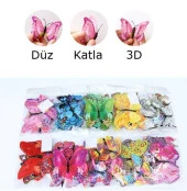 3D PVC Manyetik Kelebek 12 li Duvar Süsleme Dekorasyon Model L1 - 10
