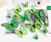 3D PVC Manyetik Kelebek 12 li Duvar Süsleme Dekorasyon Model L1 - 11