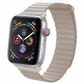 Apple Watch 44mm KRD-09 Mıknatıslı Deri Kordon - 1