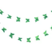 Düğün Doğum Günü Parti Dekoru Kağıt Kelebek Dizesi Çim Yeşili - 3