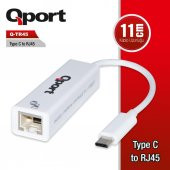 QPORT USB Type-C=>RJ45 G.BIT NETWORK ÇEVİRİCİ - 1