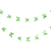 Düğün Doğum Günü Parti Dekoru Kağıt Kelebek Dizesi Açık Yeşil - 3